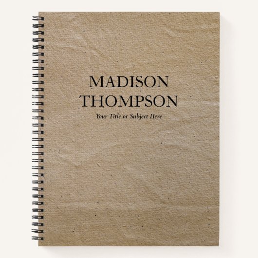 Rustic Brown Paper Simple Antiek Journal Notitieboek (Voorkant)