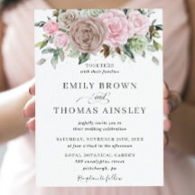 Rustic Brown Pink Sage Floral Greenery Wedding