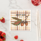 Rustic Brown Plaid Herfst Acorn Baby shower Servet (Insitu)