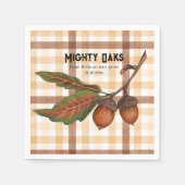 Rustic Brown Plaid Herfst Acorn Baby shower Servet (Voorkant)