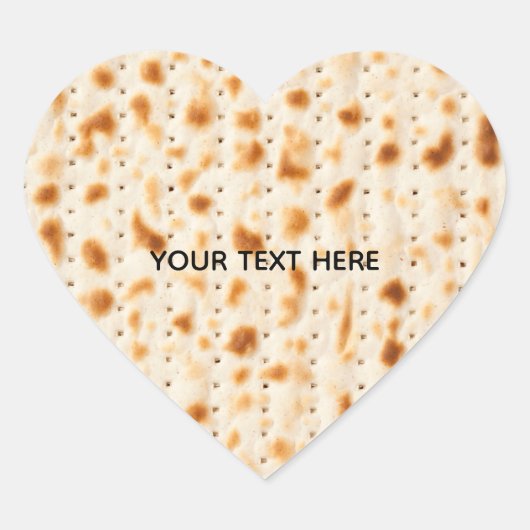 Rustic Brown Realistic Matzah Texture Graphic Hart Sticker (Voorkant)