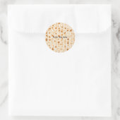 Rustic Brown Realistic Matzah Texture Graphic Ronde Sticker (Tas)