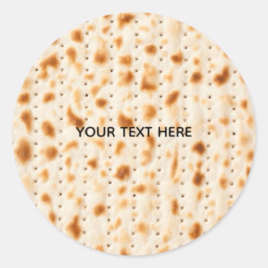 Rustic Brown Realistic Matzah Texture Graphic Ronde Sticker (Voorkant)