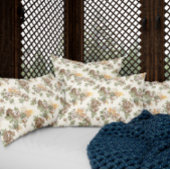 Rustic Brown Roos Pattern Hoesje Kussensloop