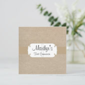 Rustic Brown Sand and Beige Burlap First Community Kaart (Staand voorkant)