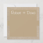 Rustic Brown Sand and Beige Burlap Hartelijk dank Bedankkaart (Achterkant)