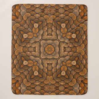 Rustic Brown Scale  Fractal Kaleidoscope Sherpa Deken