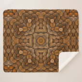 Rustic Brown Scale  Fractal Kaleidoscope Sherpa Deken (Voorkant (horizontaal))