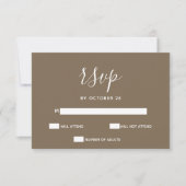 Rustic Brown Simple Calligraphy Modern RSVP (Voorkant)