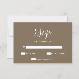 Rustic Brown Simple Calligraphy Modern RSVP