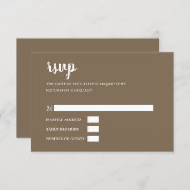 Rustic Brown Simple Calligraphy Modern RSVP
