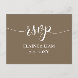Rustic Brown Simple Calligraphy Modern RSVP Uitnodiging Briefkaart