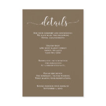 Rustic Brown Simple Calligraphy Modern Wedding Enc