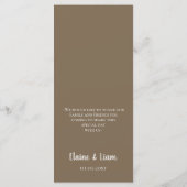Rustic Brown Simple Calligraphy Modern Wedding Menu (Achterkant)