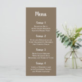 Rustic Brown Simple Calligraphy Modern Wedding Menu (Staand voorkant)