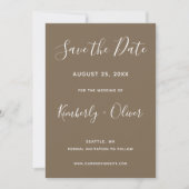 Rustic Brown Simple Calligraphy Save the Date (Voorkant)