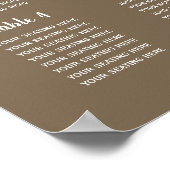 Rustic Brown Simple Calligraphy Wedding Seating Se Poster (Hoek)