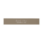 Rustic Brown Simple Calligraphy Wedding Uitnodigingen Wikkel (Vlak)