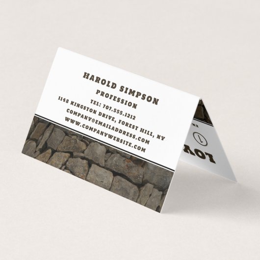 Rustic Brown Stone Double Loyalty Visitekaartje (Achterkant)