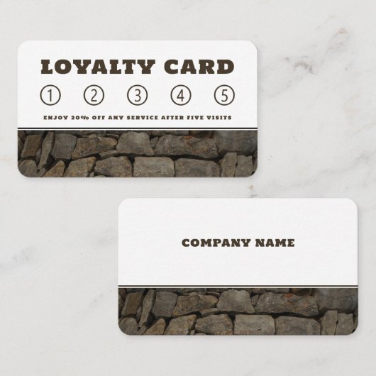 Rustic Brown Stone Klantenkaartje (Voorkant / Achterkant)