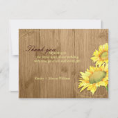 Rustic Brown Sunflower Wedding Bedankt (Voorkant)