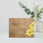 Rustic Brown Sunflower Wedding Bedankt (Staand voorkant)