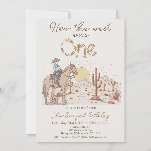 Rustic Brown Sunset Hoe West was een 1e verjaardag Kaart (Voorkant)