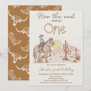 Rustic Brown Sunset Hoe West was een 1e verjaardag Kaart