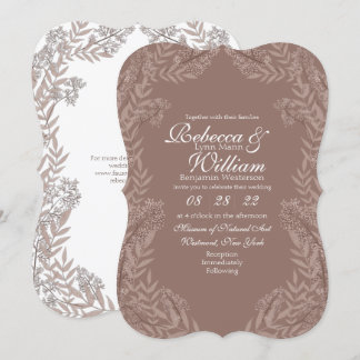 Rustic Brown Tan Wedding Botanisch Kaart