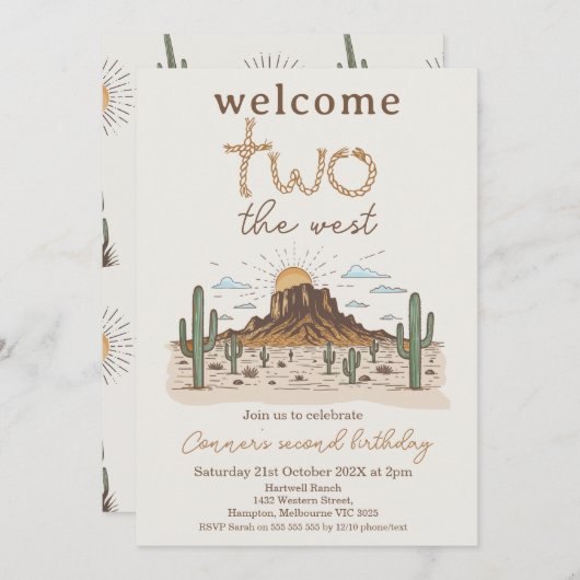 Rustic Brown verwelkomt de tweede verjaardag van T Kaart (Voorkant / Achterkant)