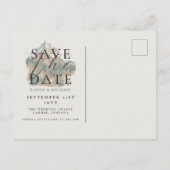 Rustic Brown Watercolor Mountain Photo Wedding Aankondigingskaart (Achterkant)