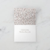 Rustic Brown Wedding  Botanical Bedankkaart (Binnen)