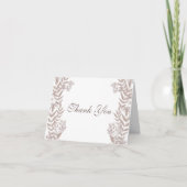 Rustic Brown Wedding  Botanical Bedankkaart (Voorkant)