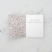 Rustic Brown Wedding  Botanical Bedankkaart (Binnen)