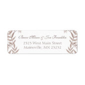 Rustic Brown Wedding  Botanical Etiket (Voorkant)
