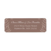 Rustic Brown Wedding Botanical Etiket (Voorkant)