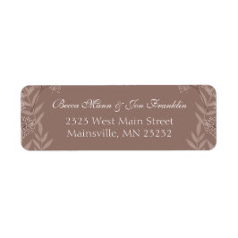 Rustic Brown Wedding  Botanical Etiket