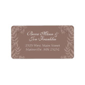 Rustic Brown Wedding  Botanical Etiket (Voorkant)