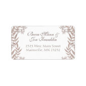 Rustic Brown Wedding  Botanical Etiket (Voorkant)