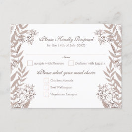 Rustic Brown Wedding  Botanical Feestdagenkaart