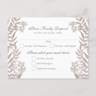 Rustic Brown Wedding  Botanical Feestdagenkaart