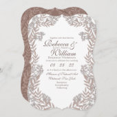 Rustic Brown Wedding Botanical Kaart (Voorkant / Achterkant)