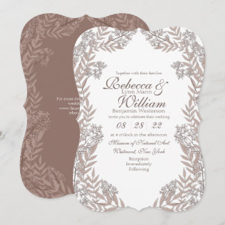 Rustic Brown Wedding Botanical Kaart