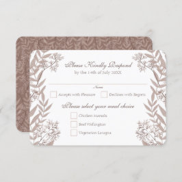 Rustic Brown Wedding  Botanical Kaart