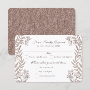 Rustic Brown Wedding  Botanical Kaart