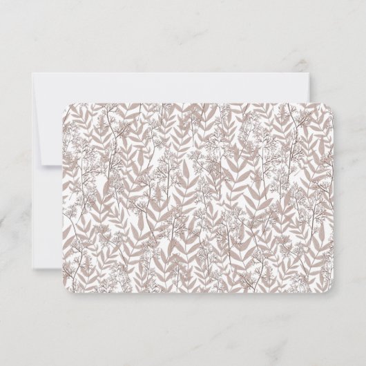 Rustic Brown Wedding Botanical Kaart (Achterkant)