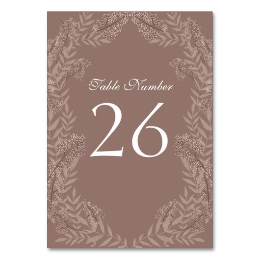 Rustic Brown Wedding  Botanical Kaart (Voorkant)