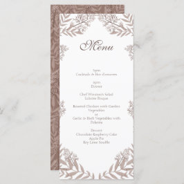 Rustic Brown Wedding  Botanical Menu