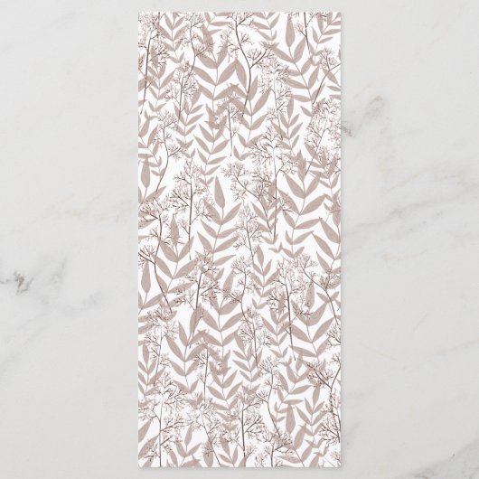 Rustic Brown Wedding  Botanical Menu (Achterkant)