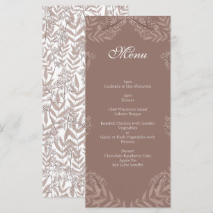 Rustic Brown Wedding  Botanical Menu